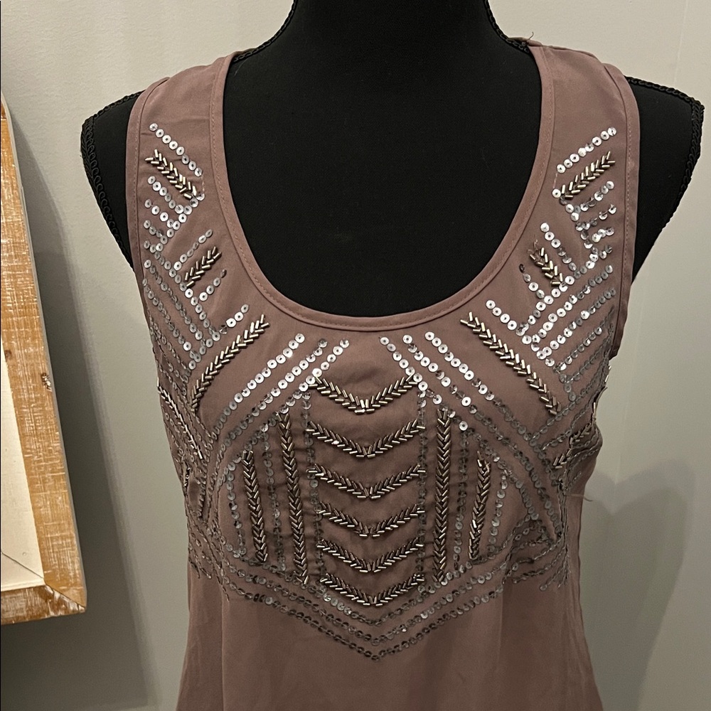 Studio Y Mauve Embellished Tank Top - Picture 3 of 4